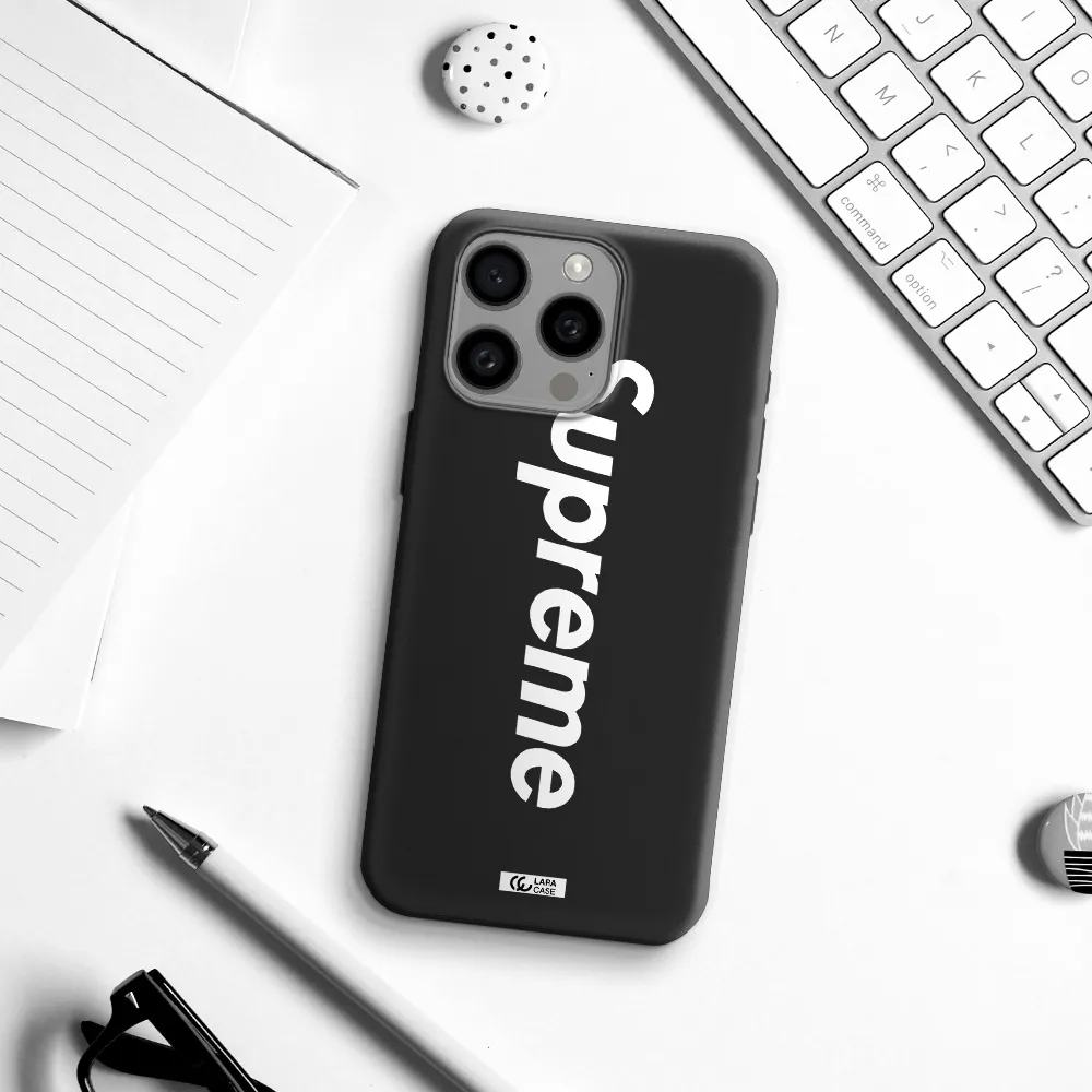 Supreme Vertical Apple Iphone 15 Pro max Silicone black Case