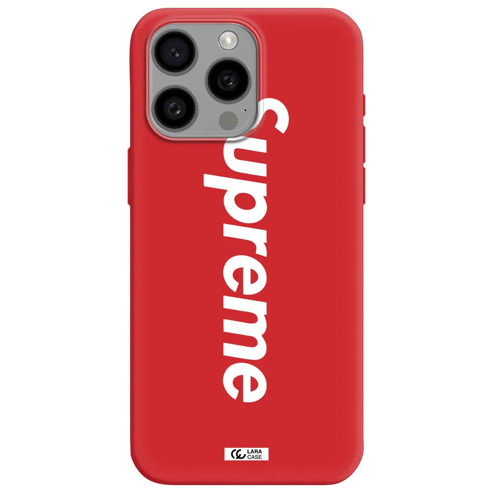 Supreme Vertical Apple Iphone 15 Pro Max Silicone Imperial Red Case