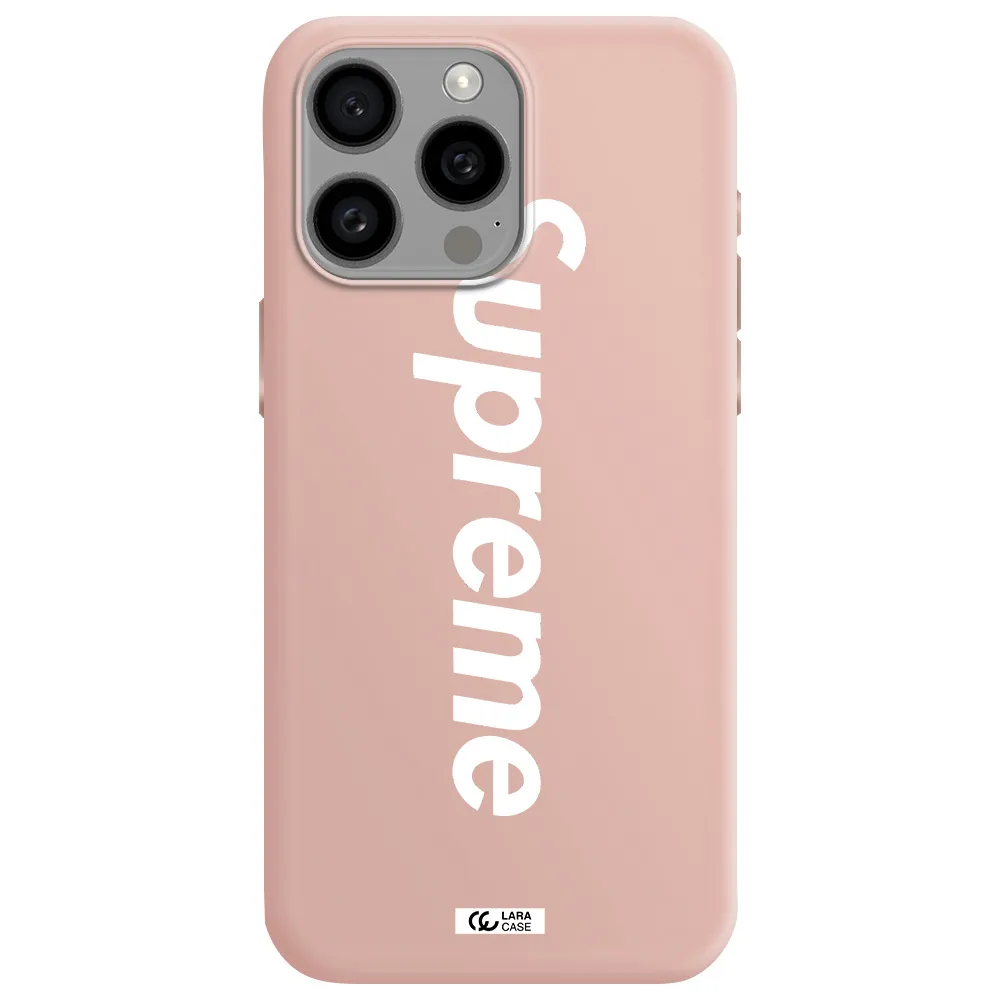 Supreme Vertical Apple Iphone 15 Pro max Silicone pastel pink Case