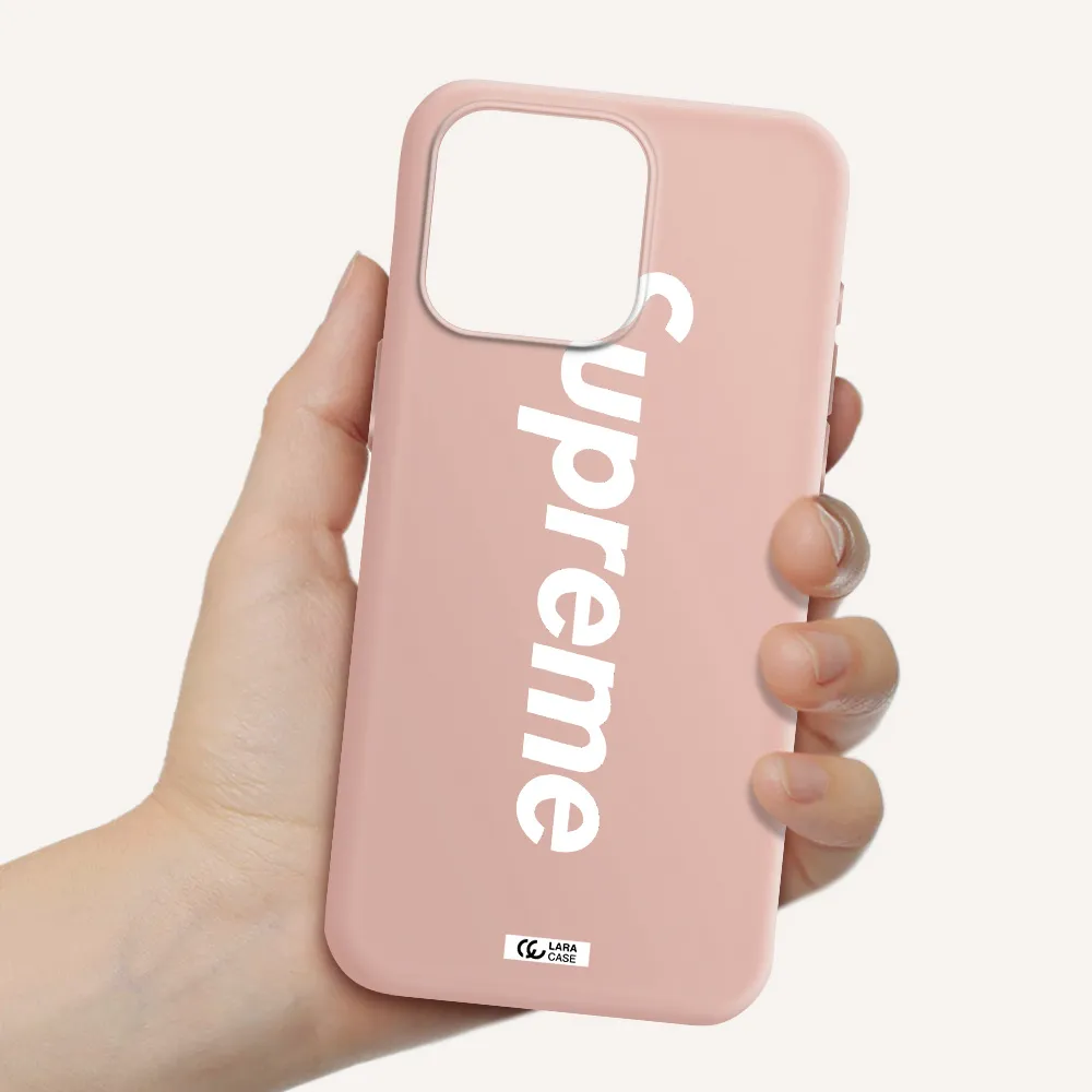 Supreme Vertical Apple Iphone 15 Pro max Silicone pastel pink Case
