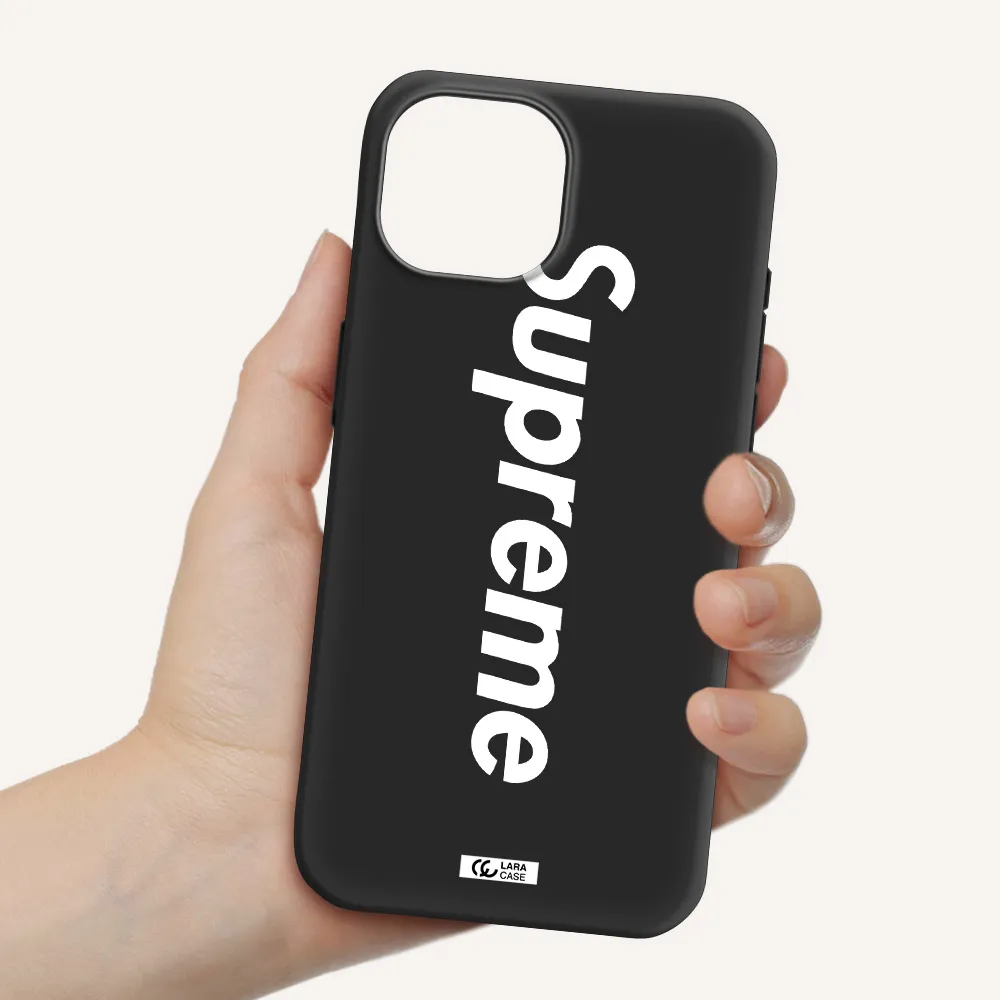 Supreme Vertical Apple iPhone 15 Silicone black Case