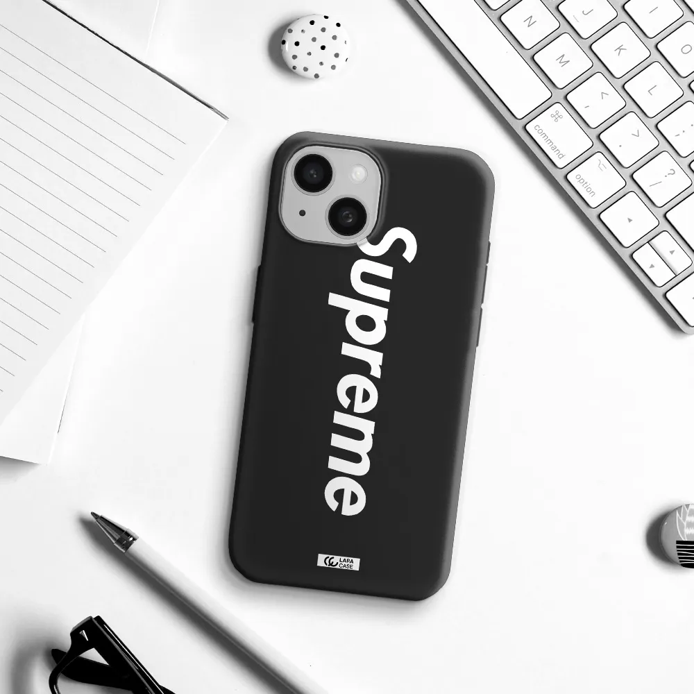 Supreme Vertical Apple iPhone 15 Silicone black Case