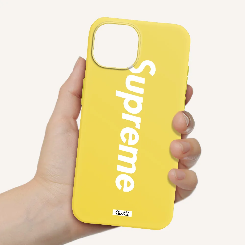 Supreme Vertical Apple iPhone 15 Silicone canary yellow Case