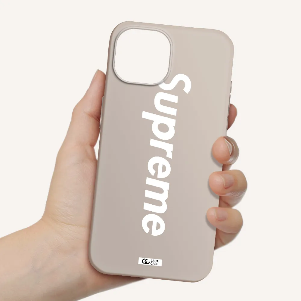 Supreme Vertical Apple iPhone 15 Silicone Stone Case