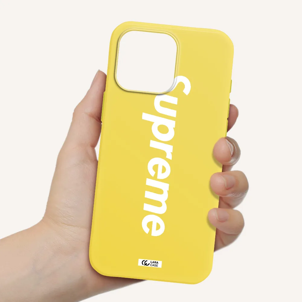Supreme Vertical Apple Iphone 16 Pro Max Silicone Canary Yellow Case