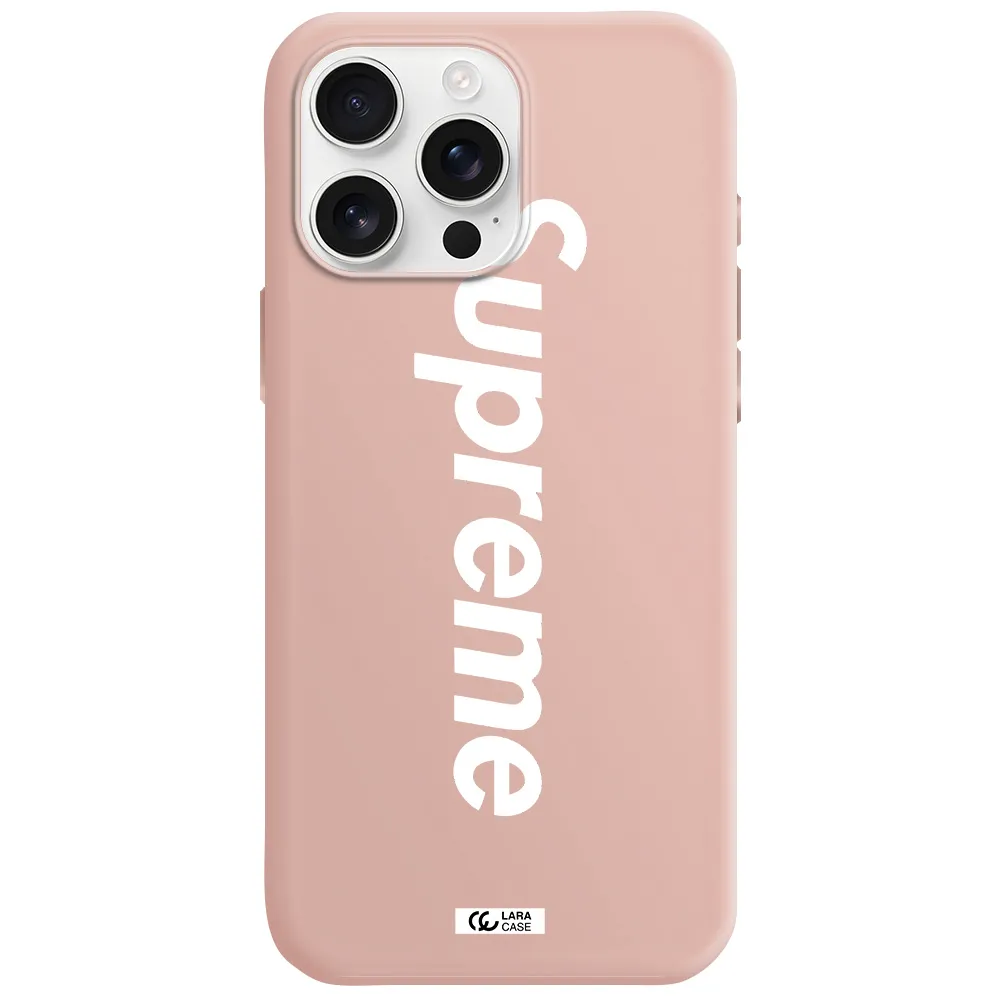 Supreme Vertical Apple Iphone 16 Pro Max Silicone Pastel Pink Case