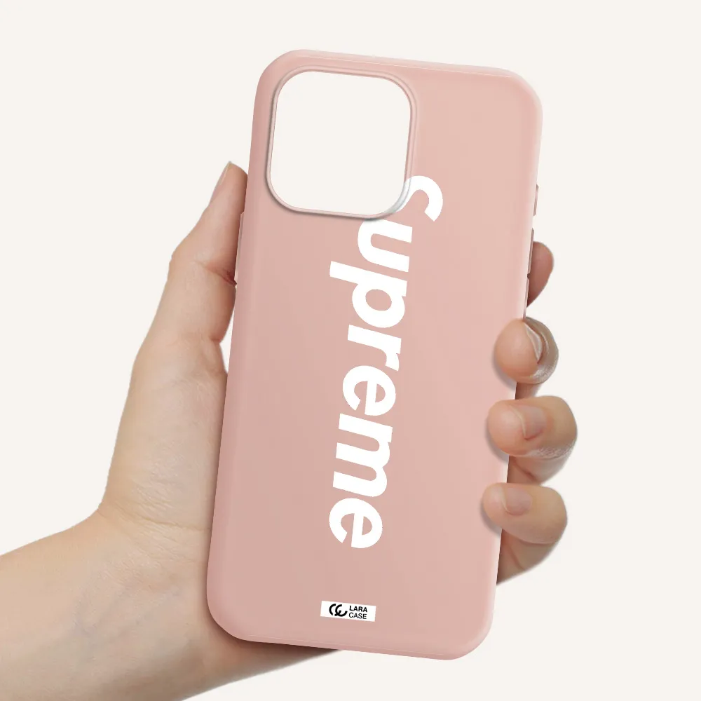 Supreme Vertical Apple Iphone 16 Pro Max Silicone Pastel Pink Case