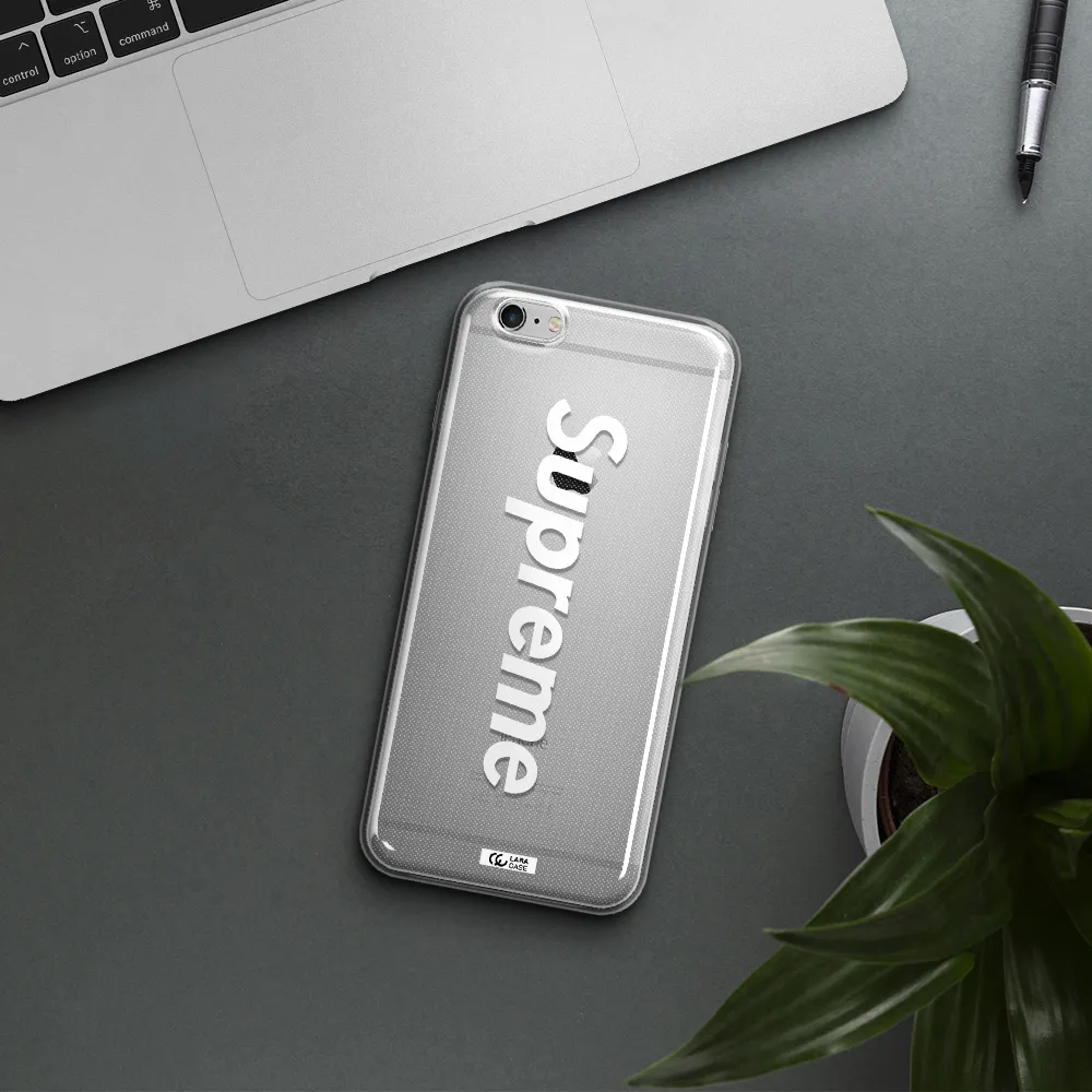 Supreme Vertical Apple iPhone 6 s plus Clear TPU Case