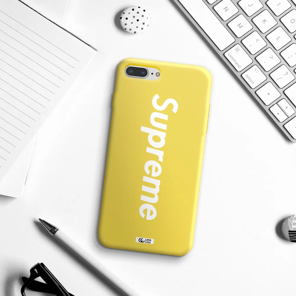 Supreme Vertical Apple iPhone 7 plus Silicone canary yellow Case