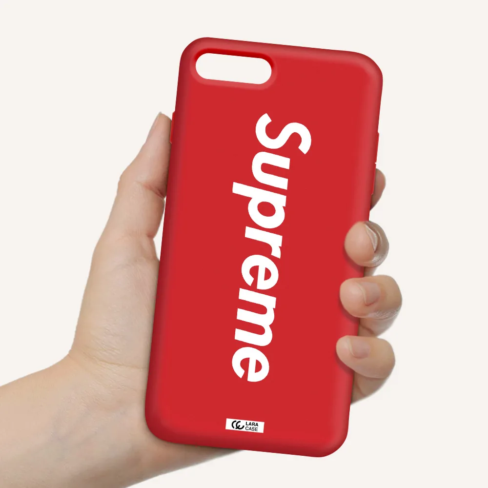 Supreme Vertical Apple iPhone 7 plus Silicone Imperial Red Case