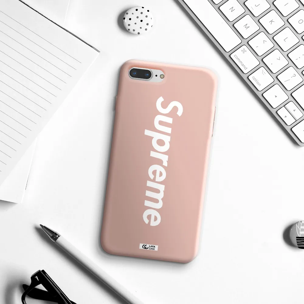 Supreme Vertical Apple iPhone 7 plus Silicone pastel pink Case