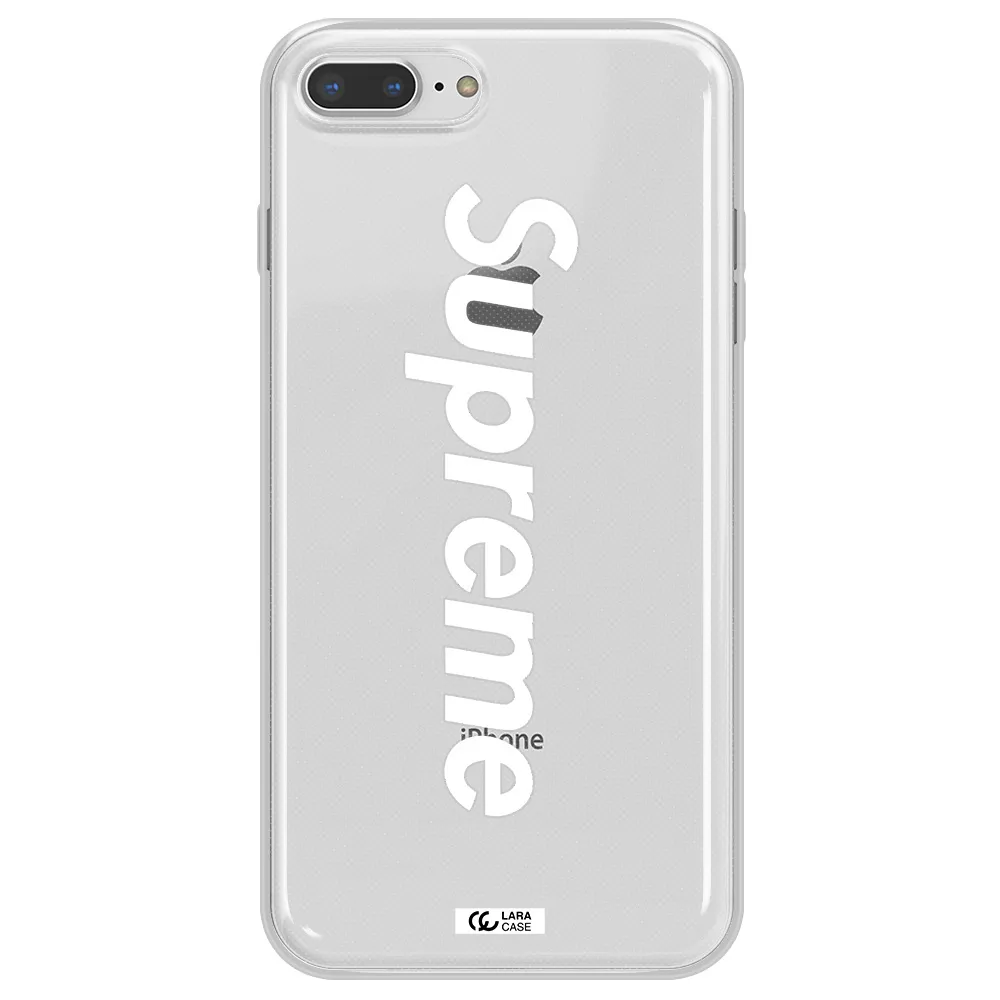 Supreme Vertical Apple iPhone 8 plus Clear TPU Case