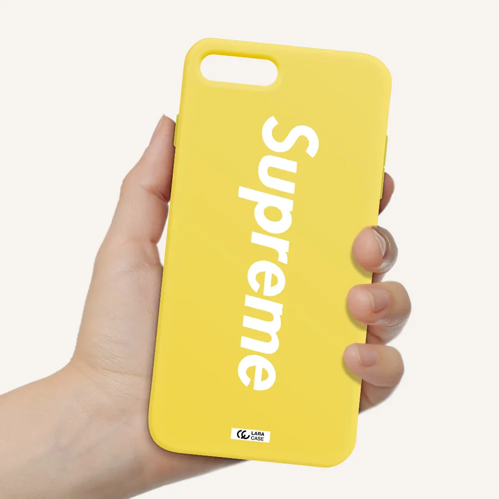 Supreme Vertical Apple iPhone 8 plus Silicone canary yellow Case