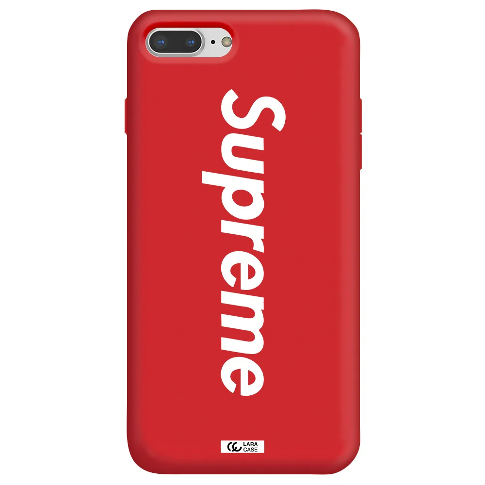Supreme Vertical Apple iPhone 8 plus Silicone Imperial Red Case