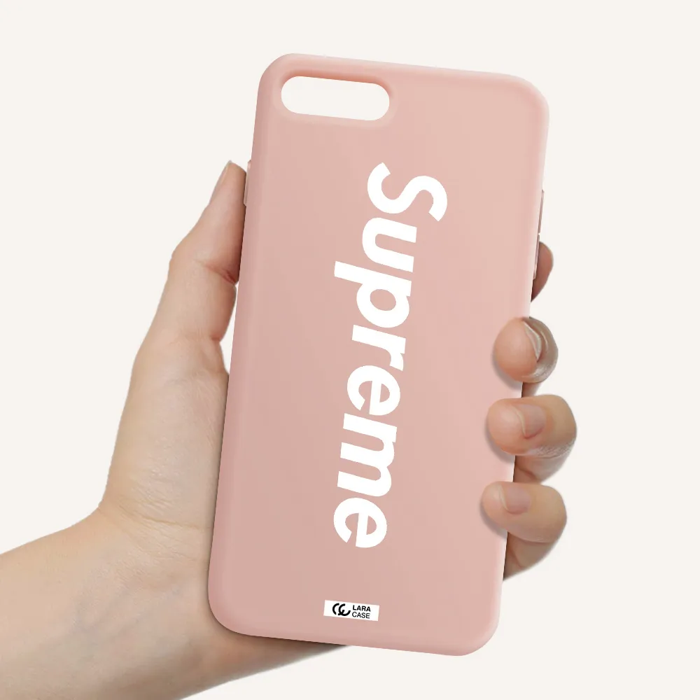 Supreme Vertical Apple iPhone 8 plus Silicone pastel pink Case