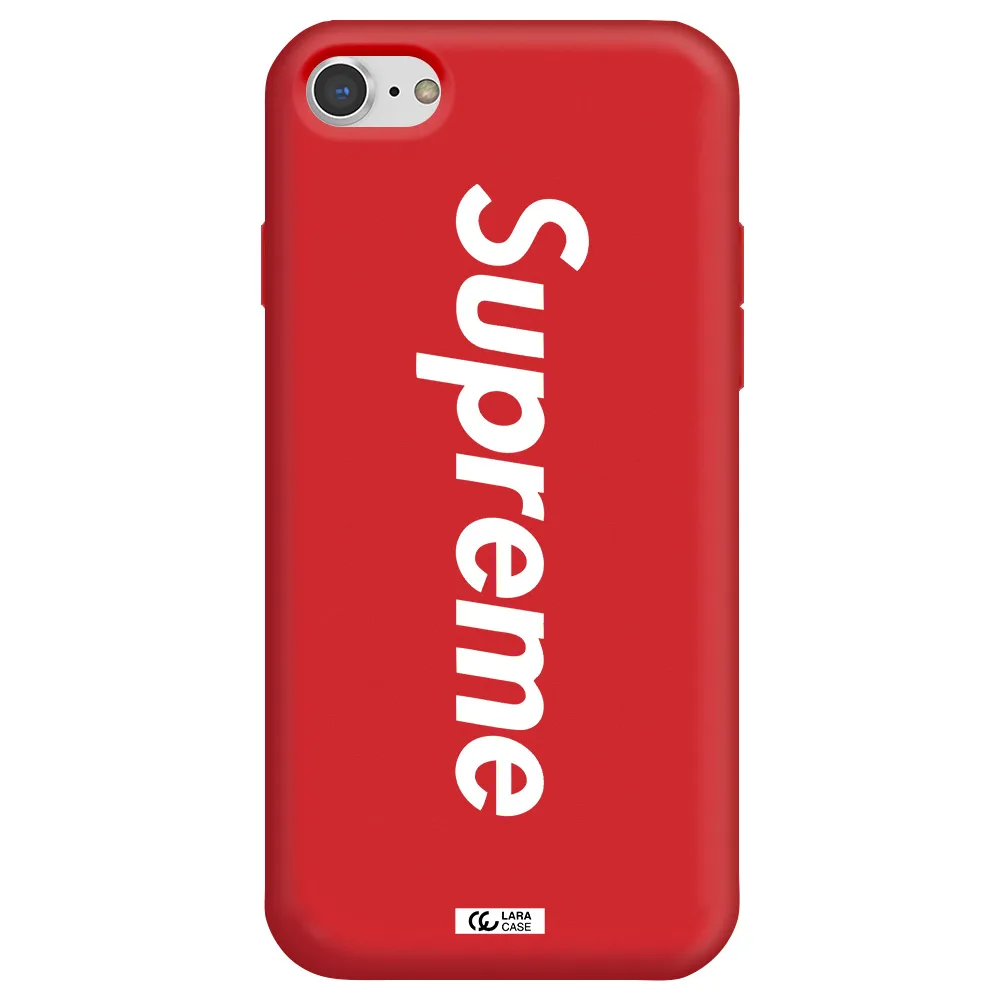 Supreme Vertical Apple iPhone 8 Silicone Imperial Red Case