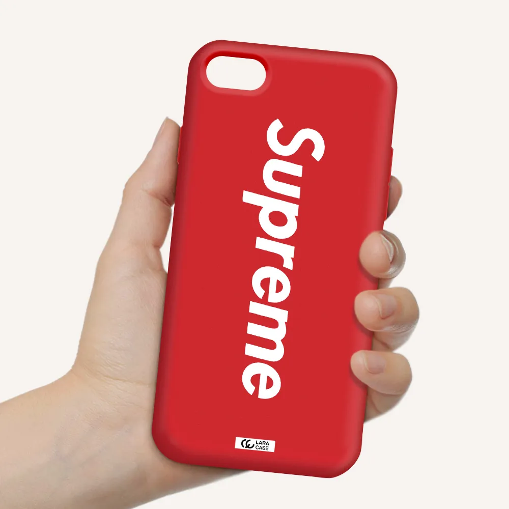 Supreme Vertical Apple iPhone 8 Silicone Imperial Red Case