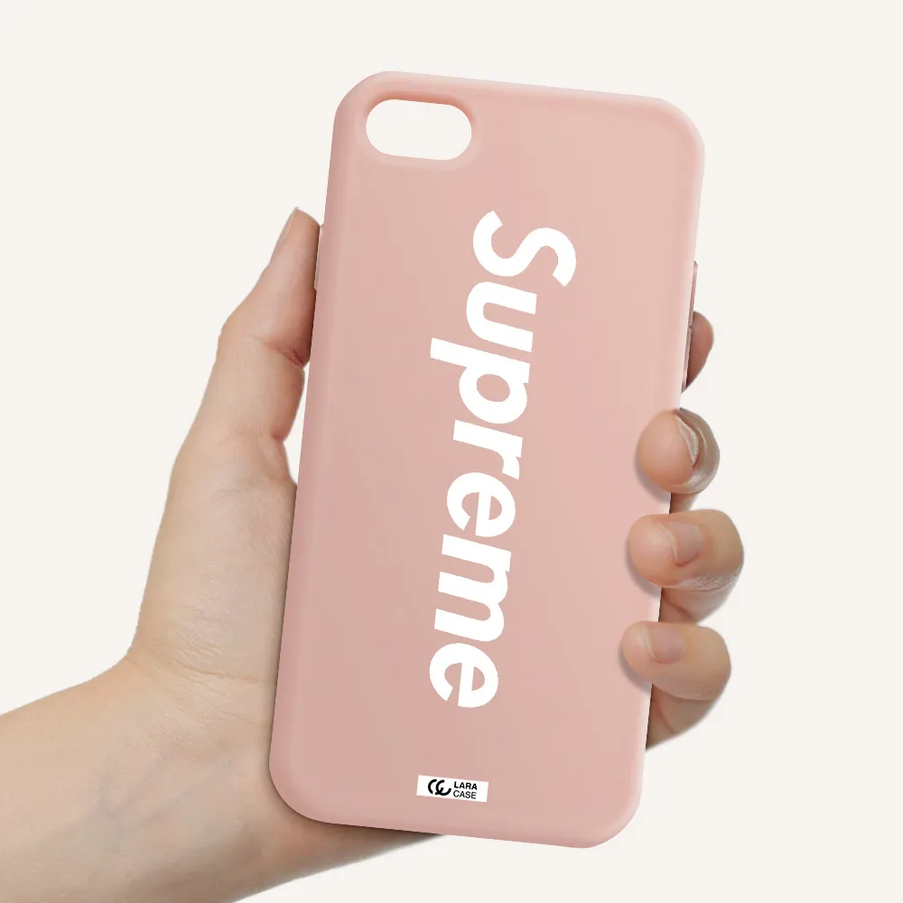 Supreme Vertical Apple iPhone 8 Silicone pastel pink Case