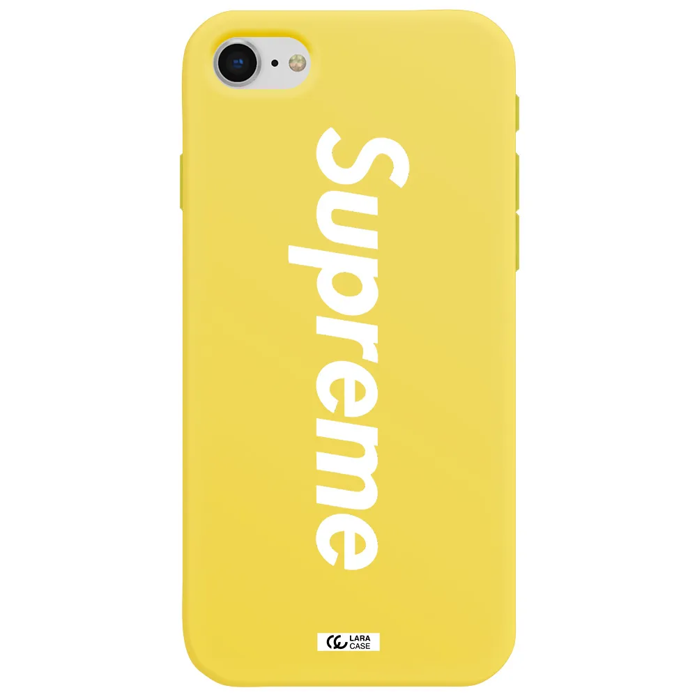 Supreme Vertical Apple iPhone se 2020 Silicone canary yellow Case