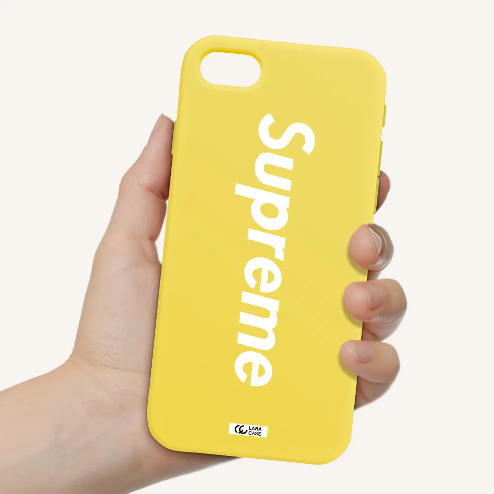 Supreme Vertical Apple iPhone se 2020 Silicone canary yellow Case