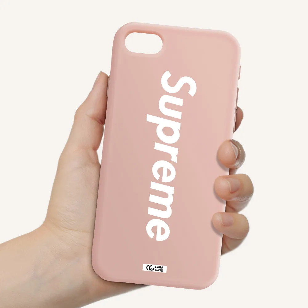 Supreme Vertical Apple iPhone se 2020 Silicone pastel pink Case