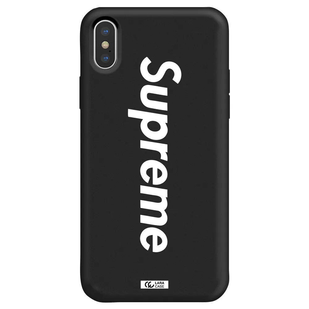 Supreme Vertical Apple iPhone X Silicone black Case