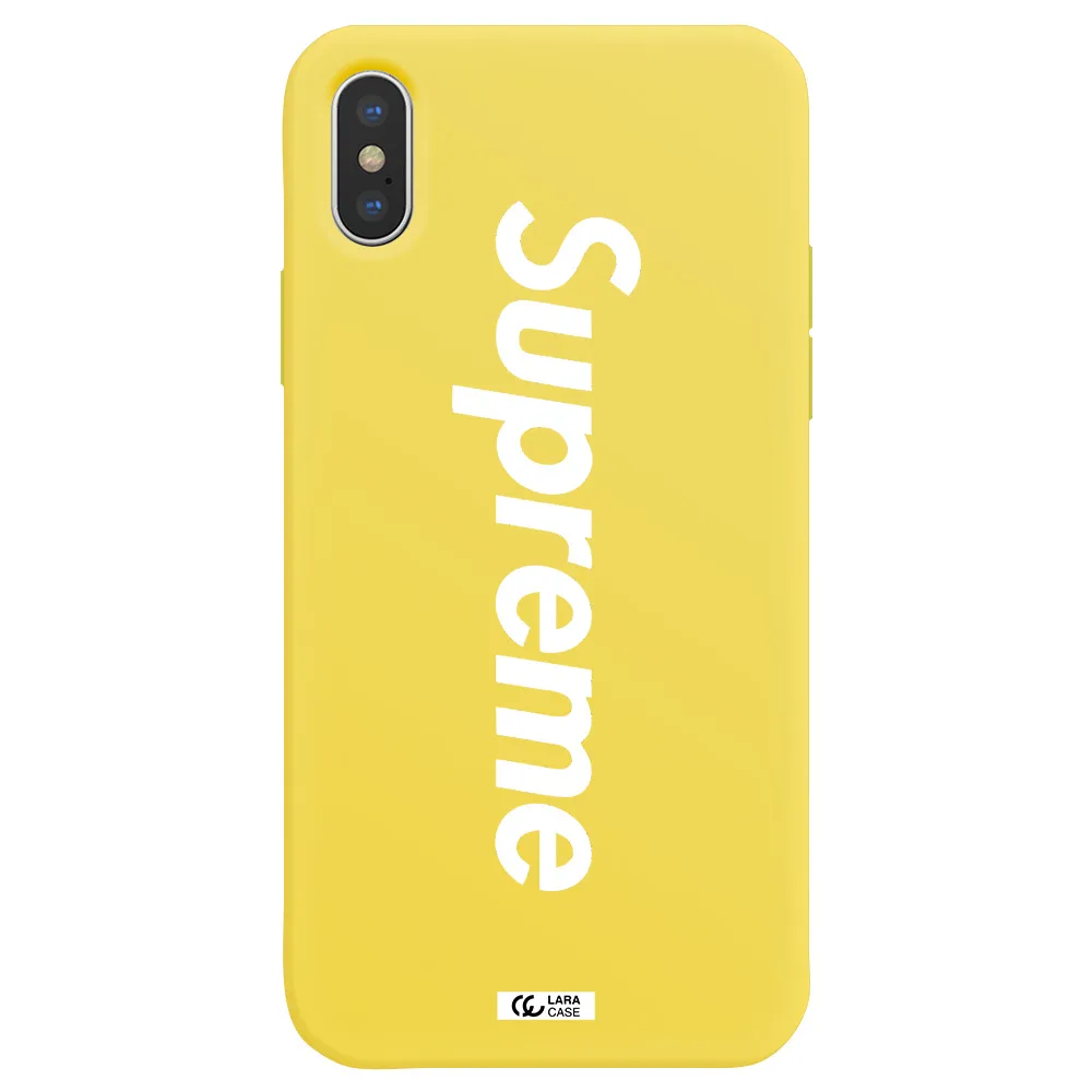 Supreme Vertical Apple iPhone X Silicone canary yellow Case