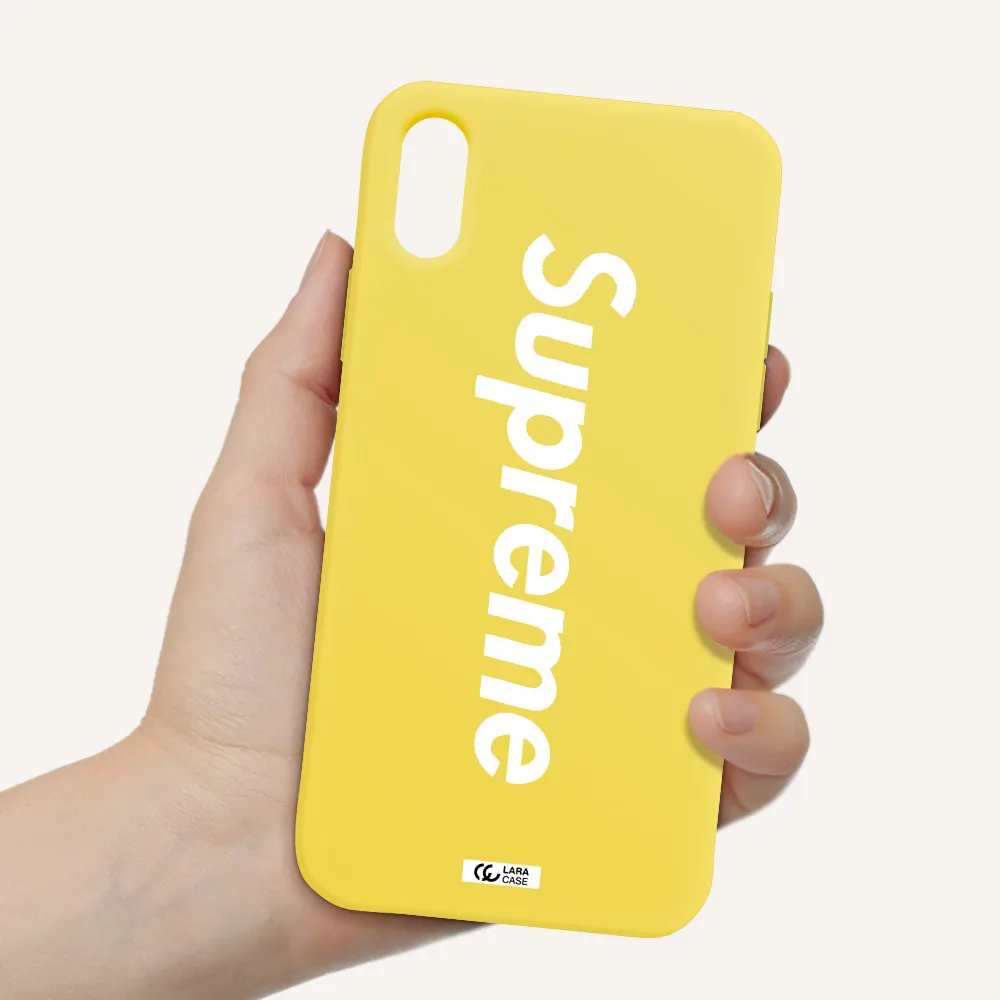 Supreme Vertical Apple iPhone X Silicone canary yellow Case