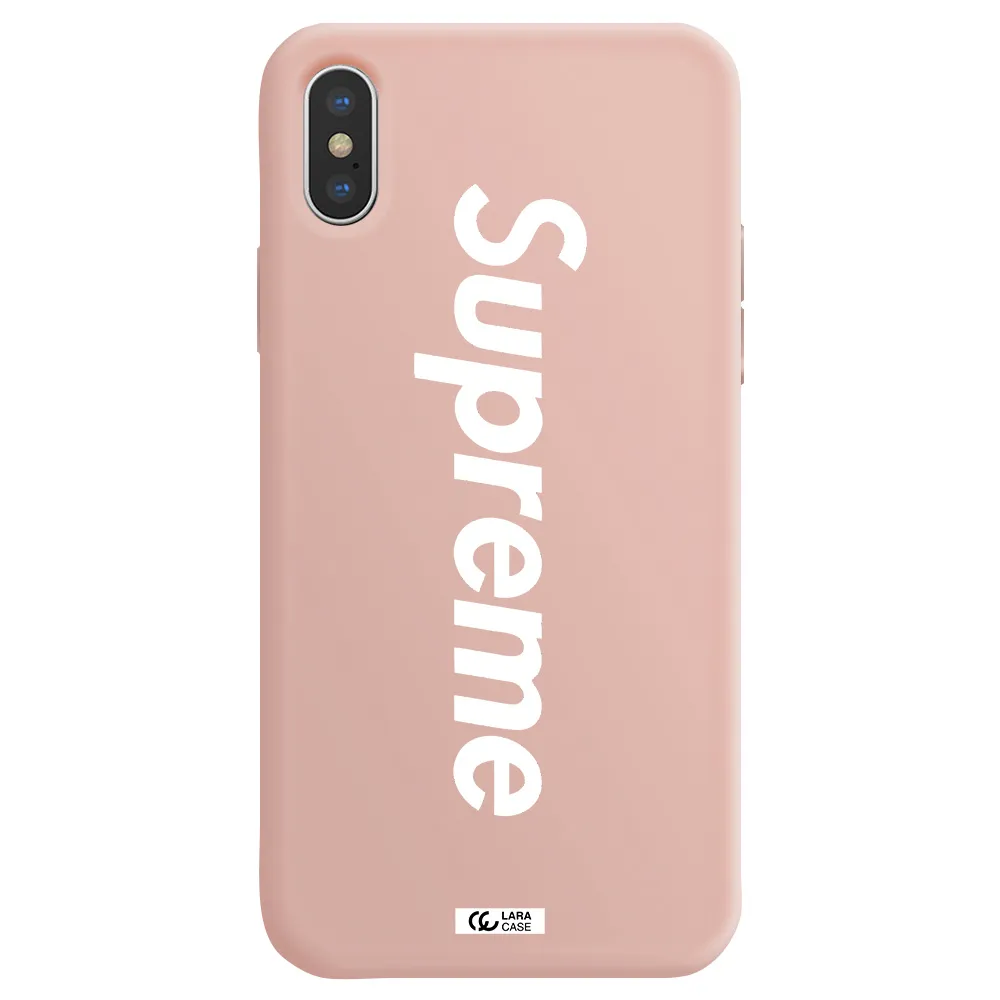 Supreme Vertical Apple iPhone X Silicone pastel pink Case