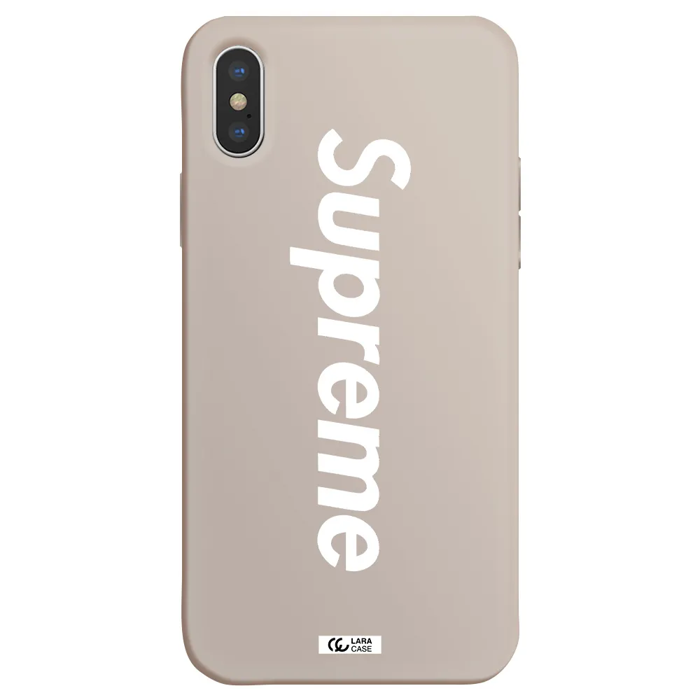 Supreme Vertical Apple iPhone X Silicone Stone Case