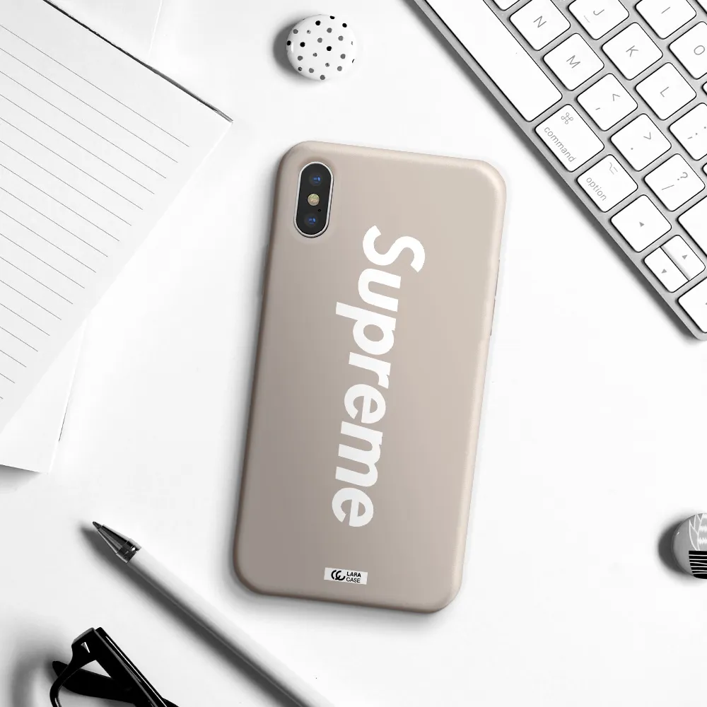 Supreme Vertical Apple iPhone X Silicone Stone Case