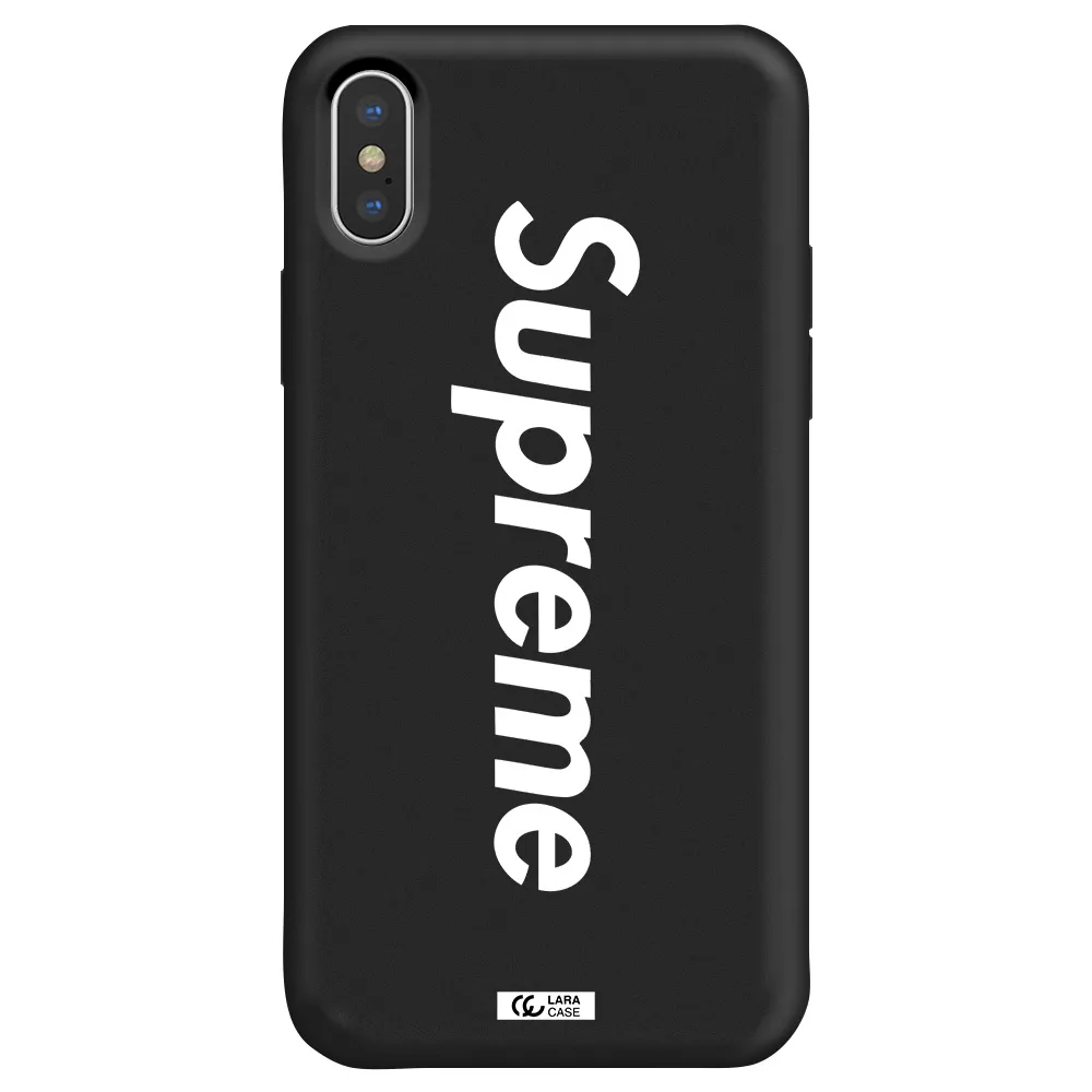 Supreme Vertical Apple iPhone XS Silicone black Case
