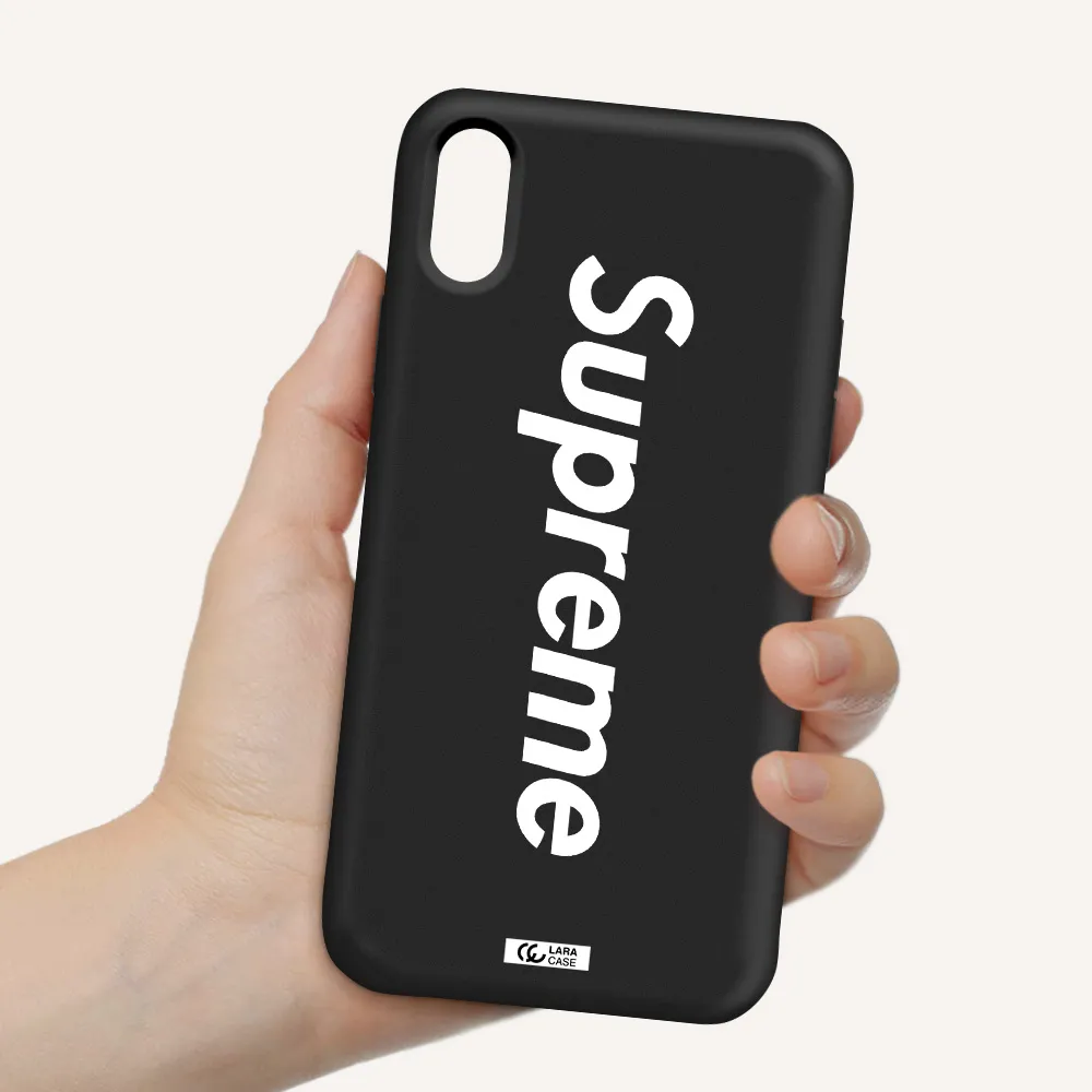 Supreme Vertical Apple iPhone XS Silicone black Case