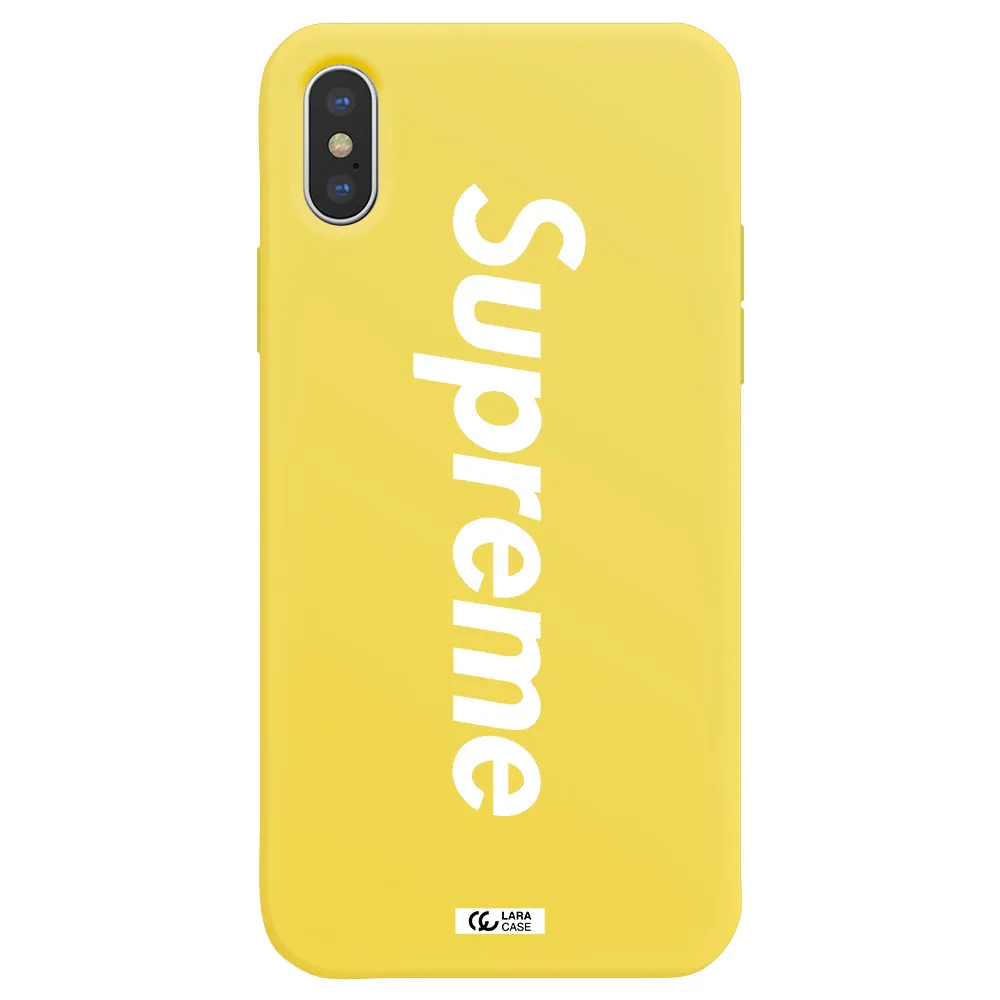 Supreme Vertical Apple iPhone XS Silicone canary yellow Case
