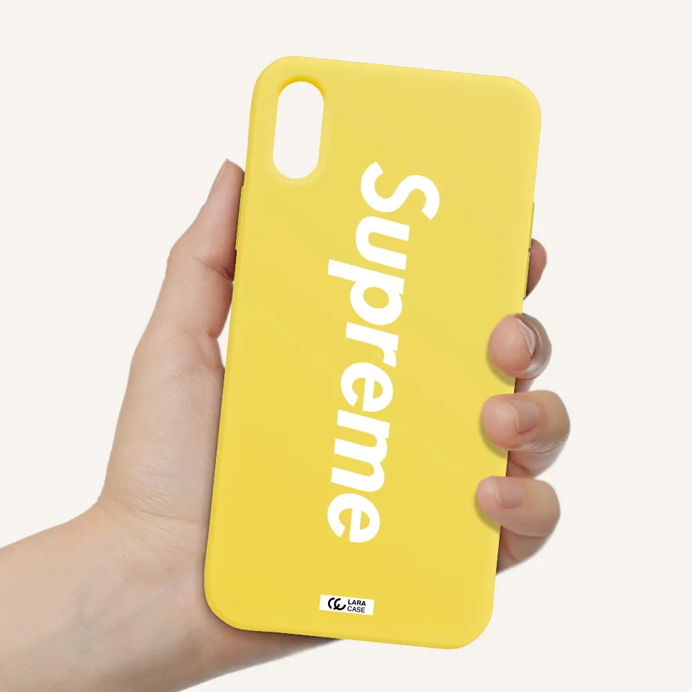 Supreme Vertical Apple iPhone XS Silicone canary yellow Case