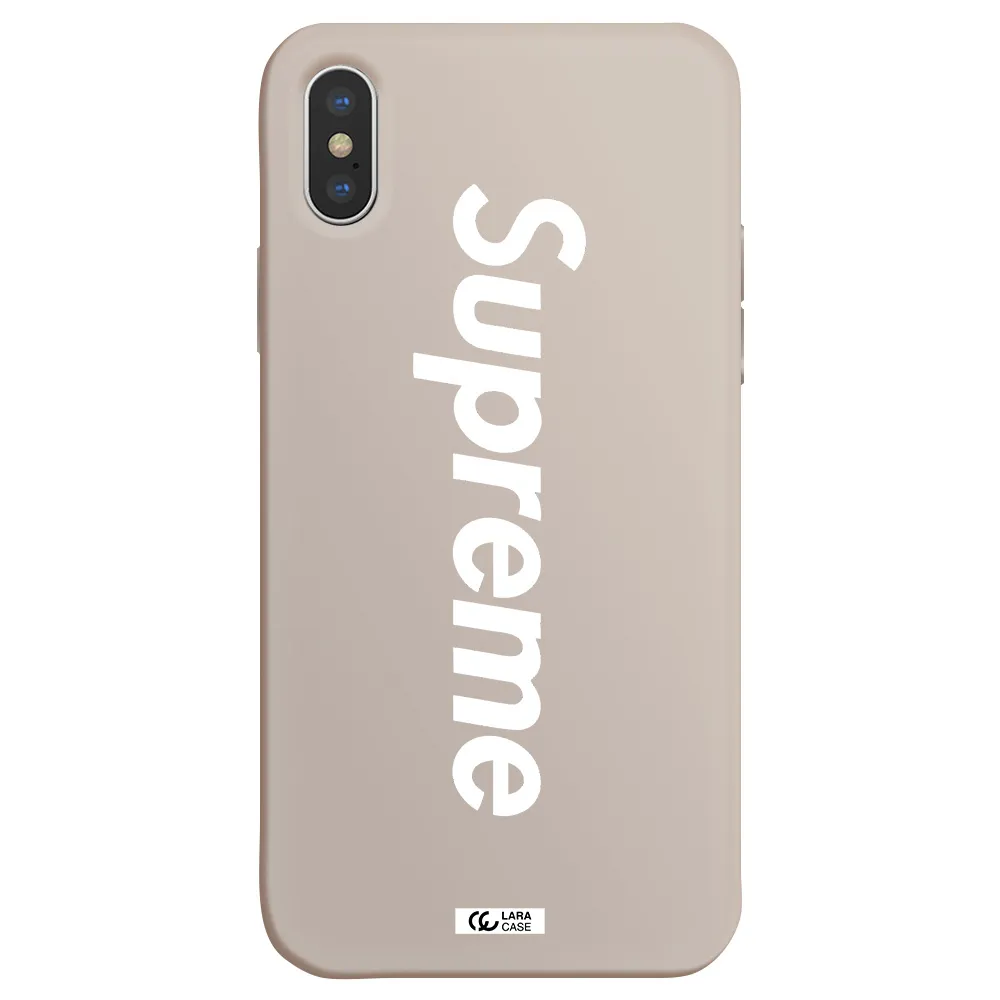 Supreme Vertical Apple iPhone XS Silicone Stone Case
