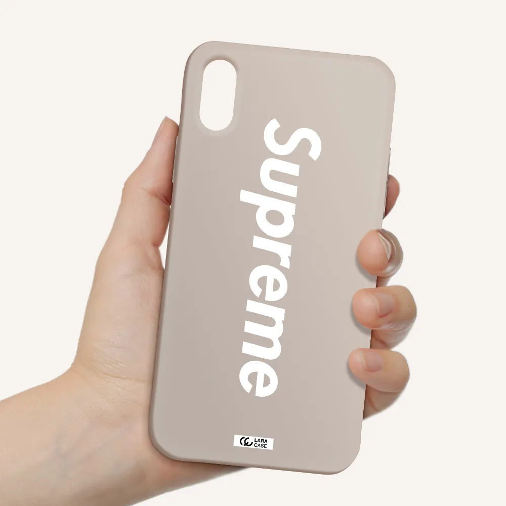 Supreme Vertical Apple iPhone XS Silicone Stone Case