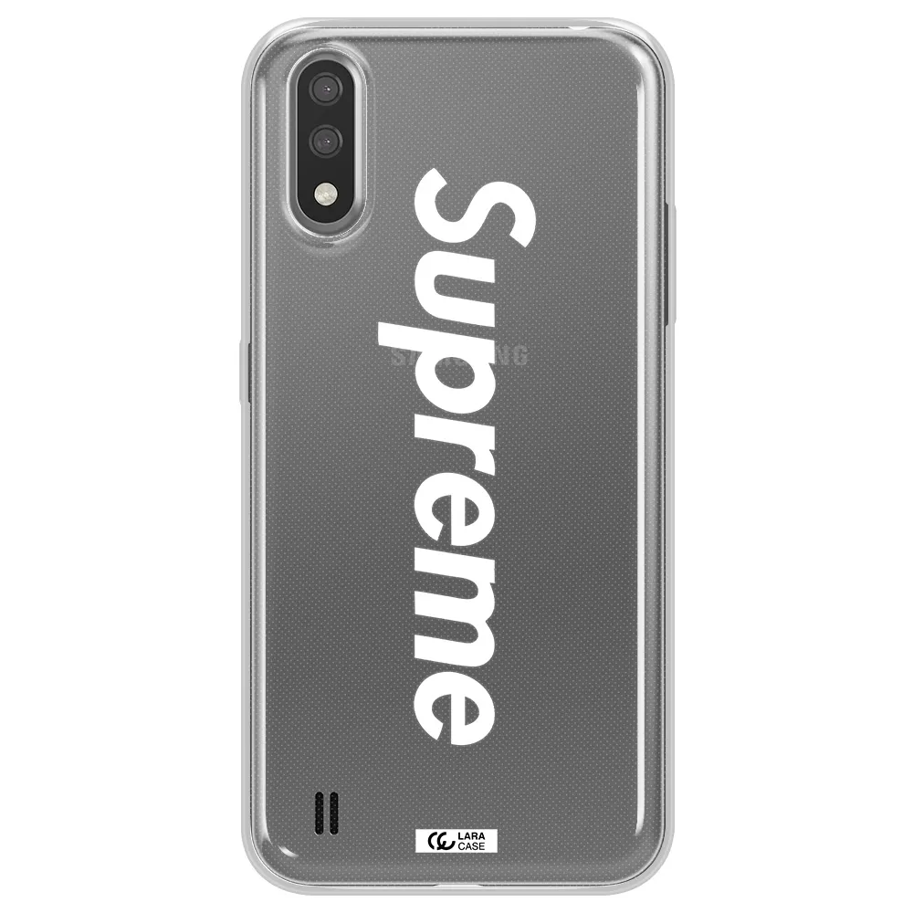 Supreme Vertical Samsung A01 Clear TPU Case