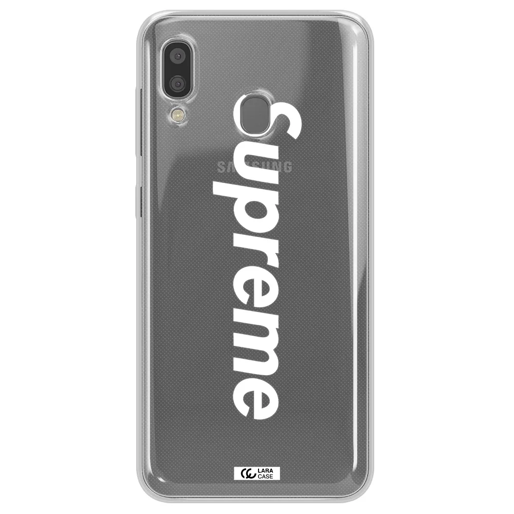 Supreme Vertical Samsung A20 Clear TPU Case