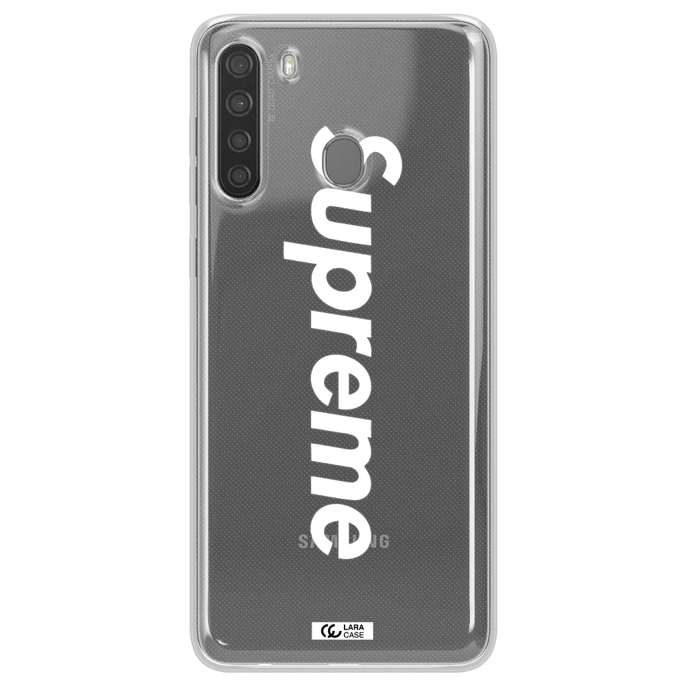Supreme Vertical Samsung A21 Clear TPU Case