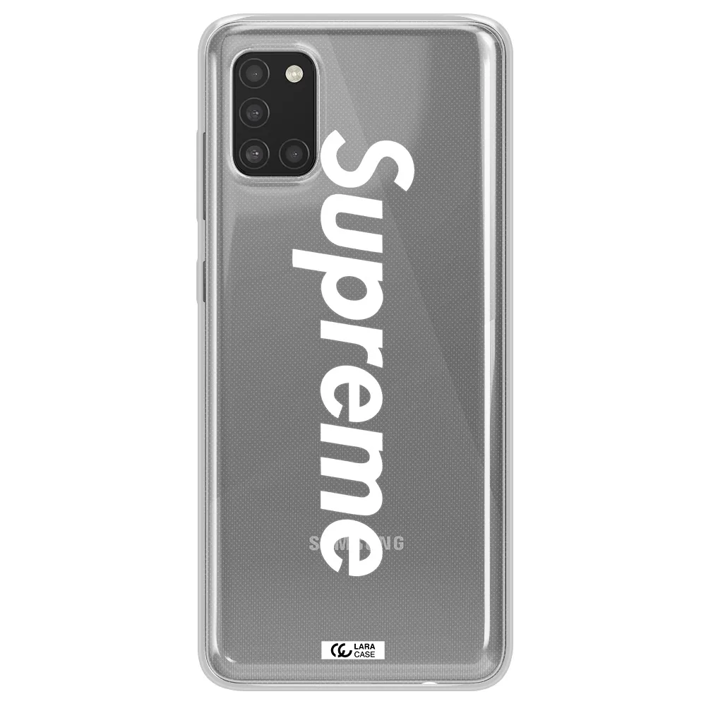 Supreme Vertical Samsung A31 Clear TPU Case