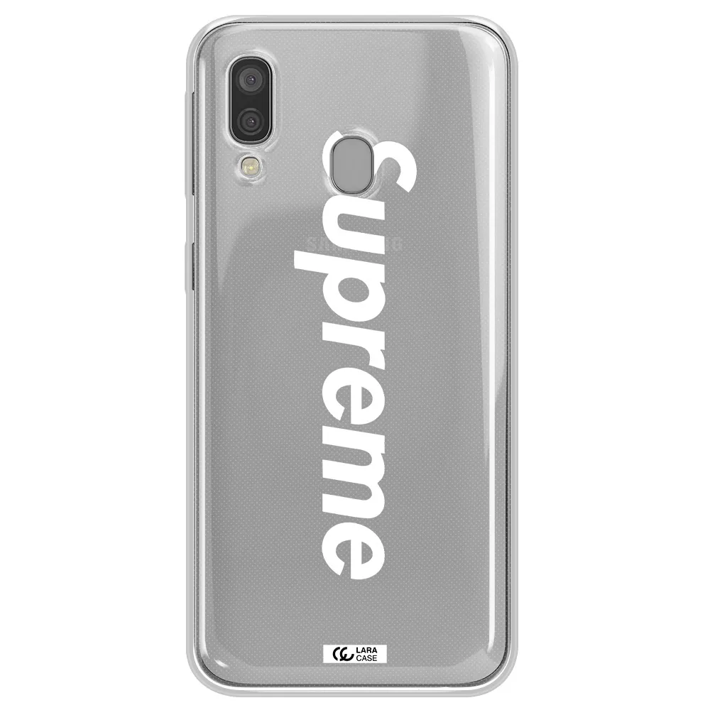 Supreme Vertical Samsung A40 Clear TPU Case