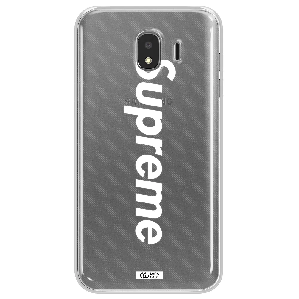 Supreme Vertical Samsung J4 Clear TPU Case