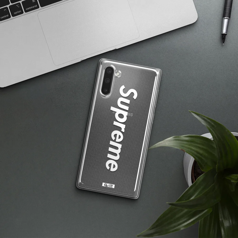 Supreme Vertical Samsung Note 10 Clear TPU Case
