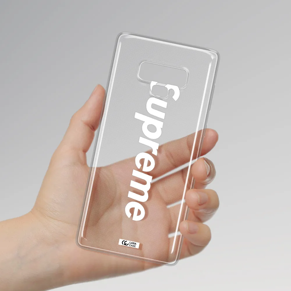 Supreme Vertical Samsung Note 9 Clear TPU Case