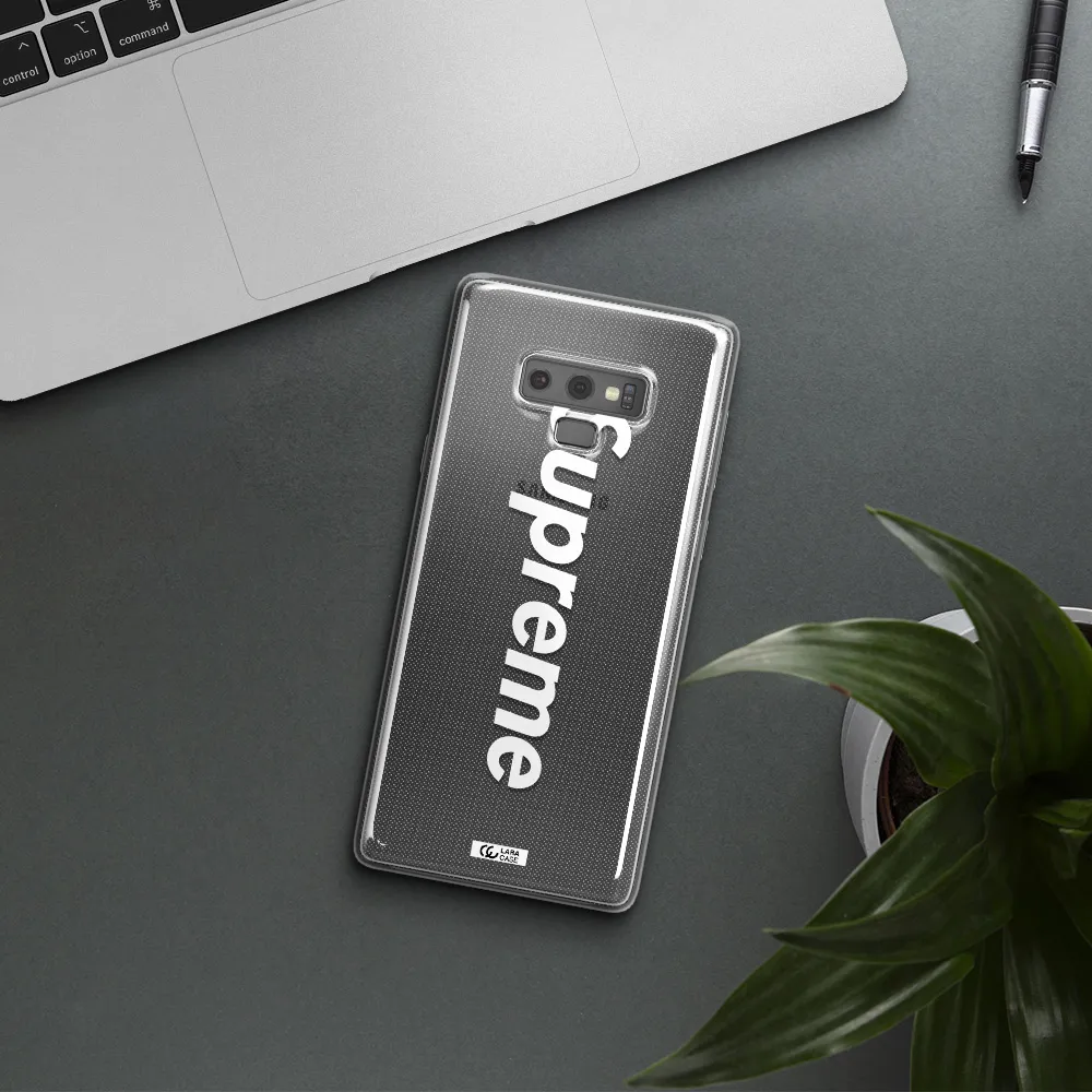 Supreme Vertical Samsung Note 9 Clear TPU Case
