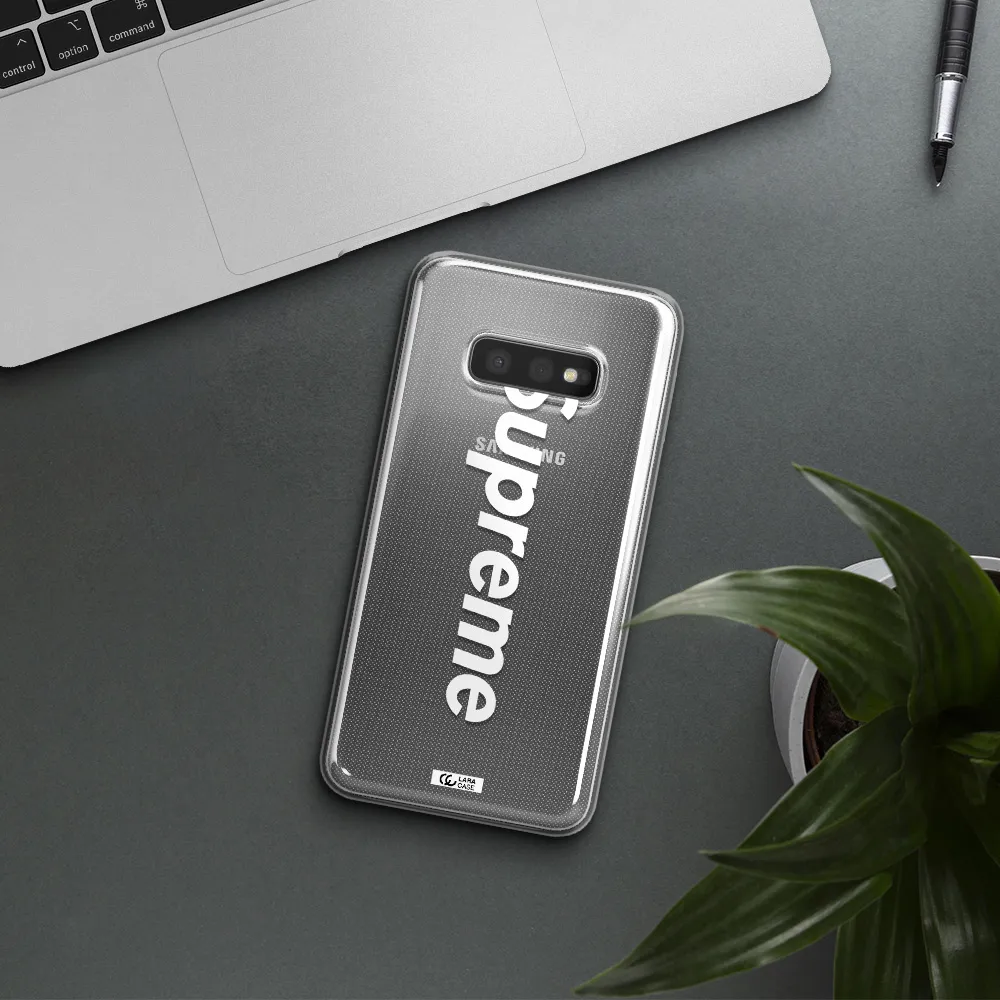 Supreme Vertical Samsung S10e Clear TPU Case