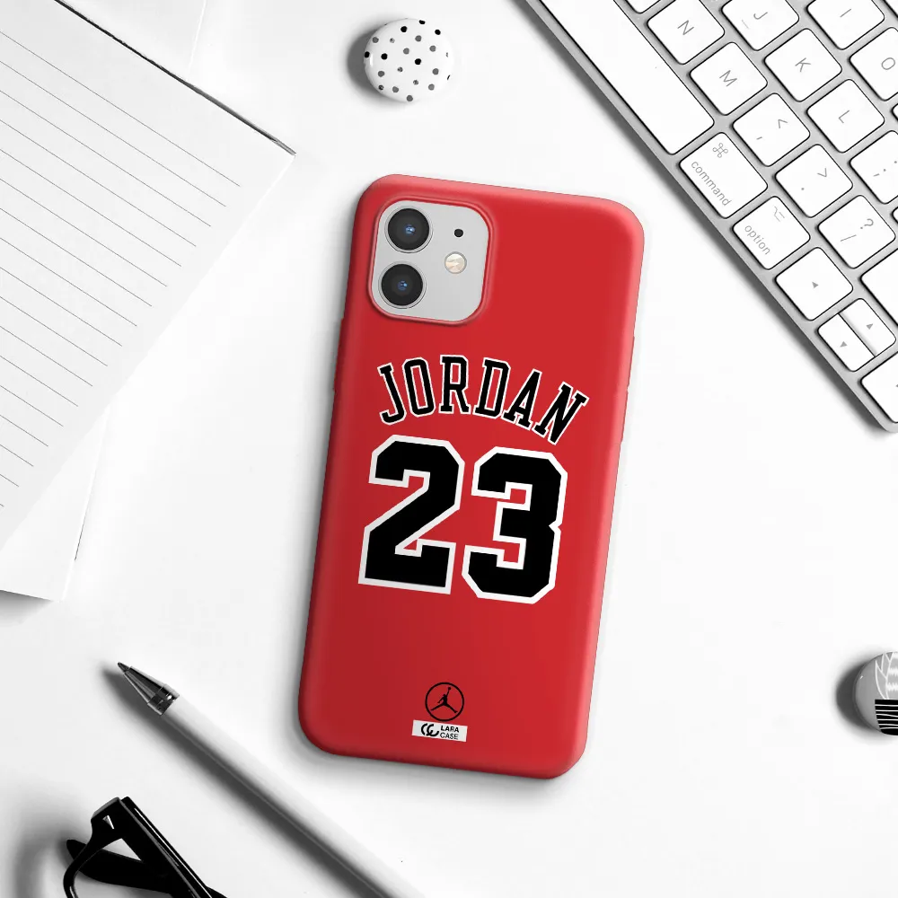 Twenty Three Jordan Apple iPhone 12 Silicone Imperial Red Case