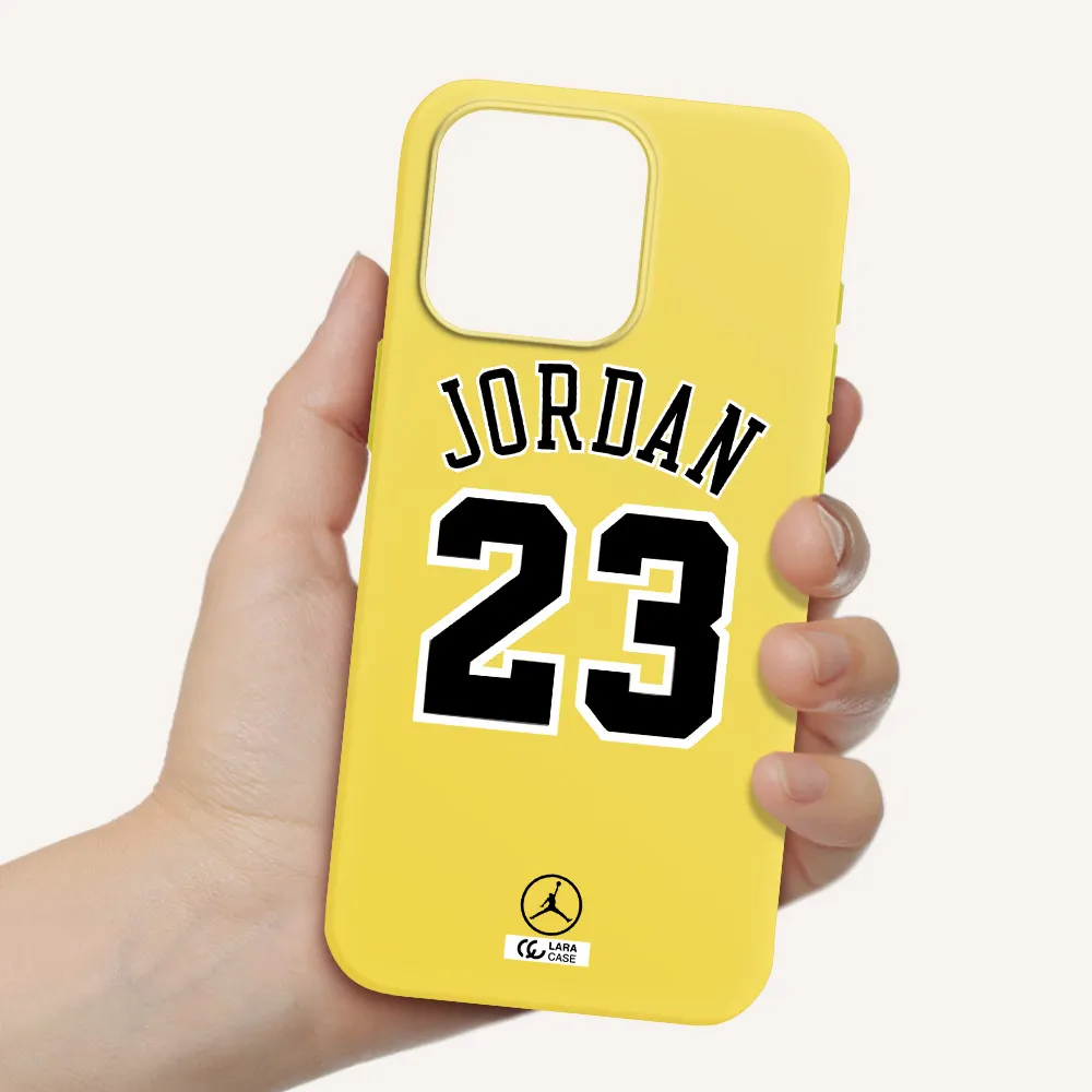 Twenty Three Jordan Apple Iphone 15 Pro max Silicone canary yellow Case