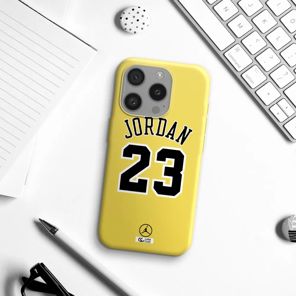 Twenty Three Jordan Apple Iphone 15 Pro Silicone Canary Yellow Case